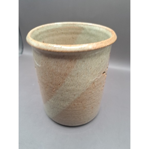 Art Pottery Brown Glazed Snowflake Candle Holder Artist Signed - Picture 8 of 16